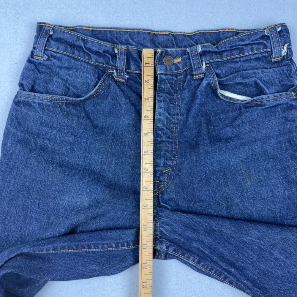 Vtg Levi's 646 Orange Tab Big E Dark Denim Flare Jeans 30x28.5 Talon 42 60s 70s